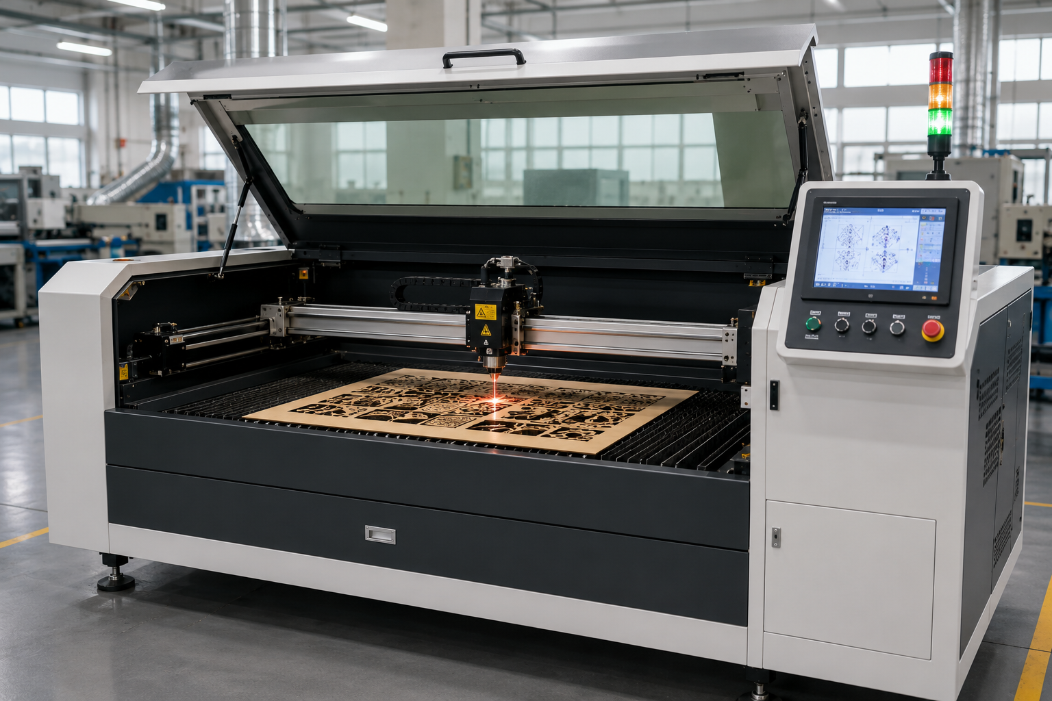 Industrial textile laser cutting and engraving machine